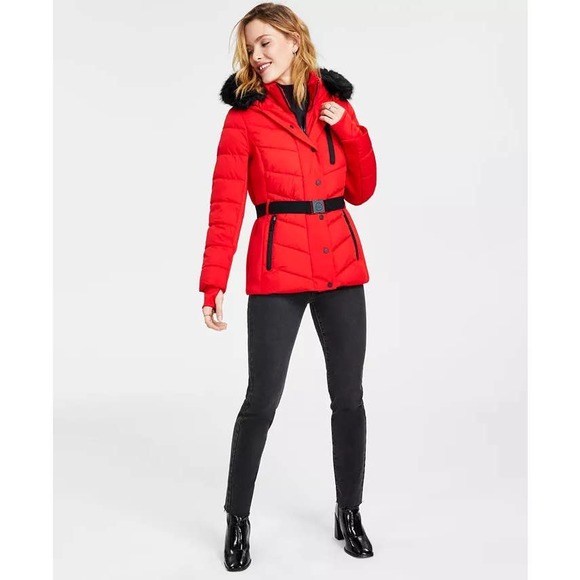 Michael Kors Jackets & Blazers - MICHAEL KORS Women's Faux-Fur-Trim Hooded Puffer Coat